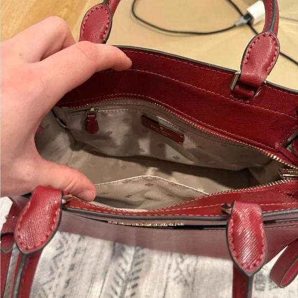 Kate Spade Burgundy Satchel Bag - Picture 3 of 4